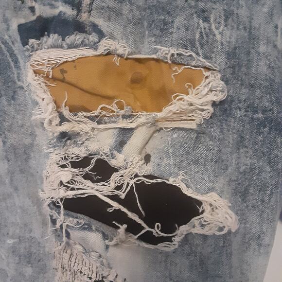 Another Hype Piece Jean Shorts Mens 42 Baggy Denim Short Y2K Distress Grunge AHP - Picture 3 of 13